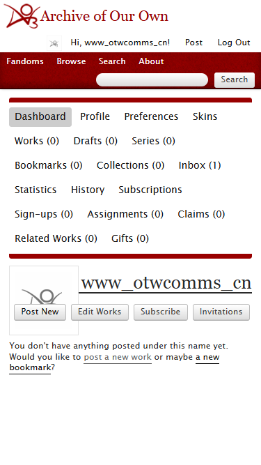 AO3 粉丝圈浏览界面